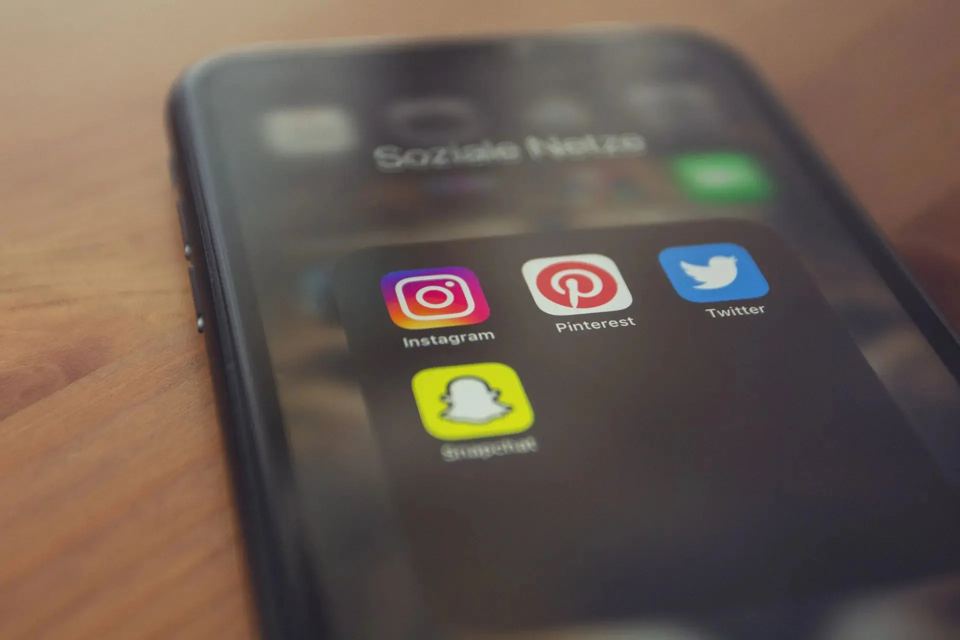 A smartphone showing social media apps